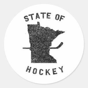 Sticker Rond État Du Minnesota De Hockey