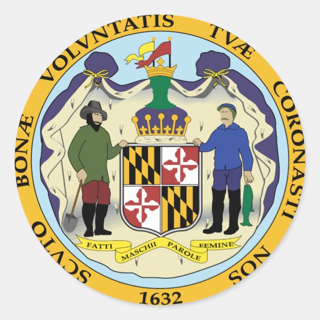 STICKER ROND ETAT DU SCEAU DE MARYLAND (Devant)