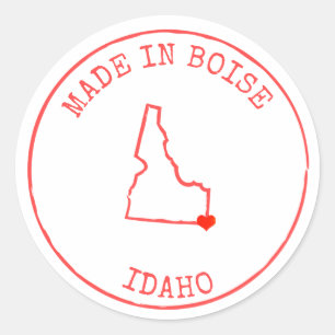 Sticker Rond État Idaho/Adresse/Entreprise/Mariage Personnalisé