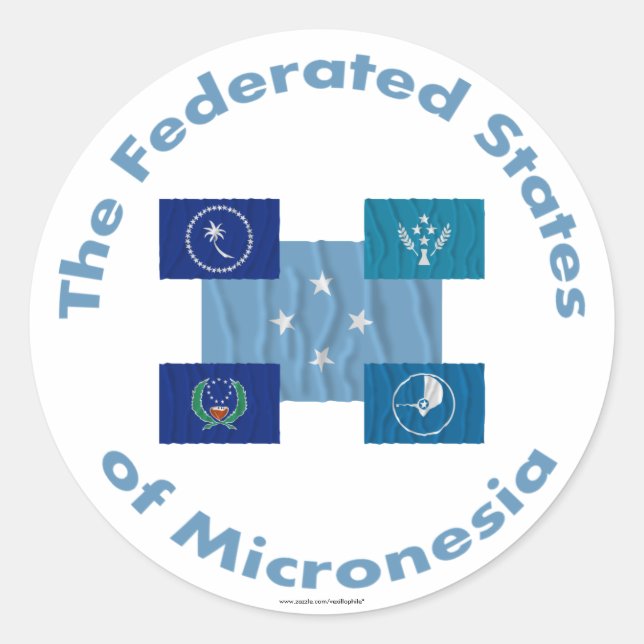 Sticker Rond États fédérés de Micronésie (Devant)