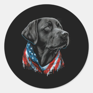 Sticker Rond États-Unis 4 juillet Noir Patriotique Américain La