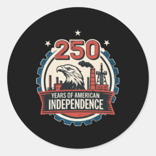 Sticker Rond Etats-Unis Amérique 2026 - 250 Ans D'Indépendance 