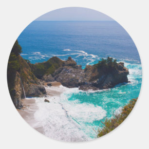 Sticker Rond États-Unis, Californie. Vue sur les chutes de Mcwa