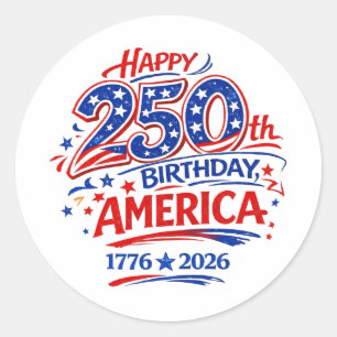 Sticker Rond États-Unis d'Amérique 250e anniversaire patriotiqu