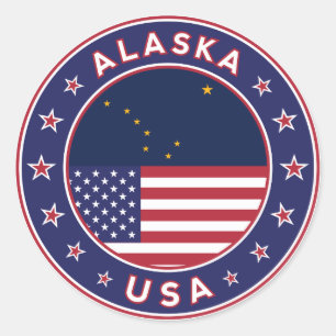Sticker Rond États-Unis d'Amérique, Alaska