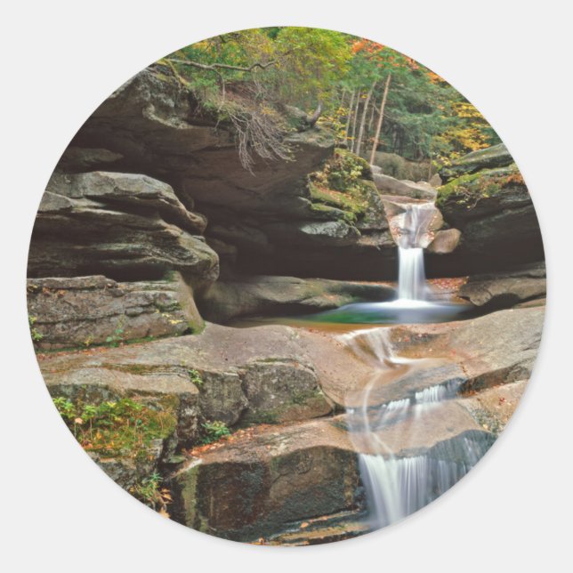 Sticker Rond États-Unis, Nouvelle-Angleterre, New Hampshire, Wh (Devant)