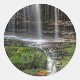 Sticker Rond États-Unis, Pennsylvanie, Benton. Cascade délicate