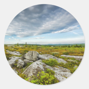 Sticker Rond États-Unis, Virginie occidentale, Davis. Landscape