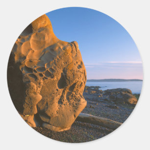 Sticker Rond États-Unis, Washington, Orcas Island, Boulder
