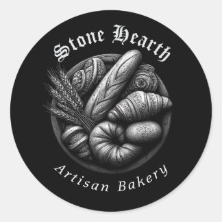 Sticker Rond Etched Bread Basket Thank You Classic Round Stick