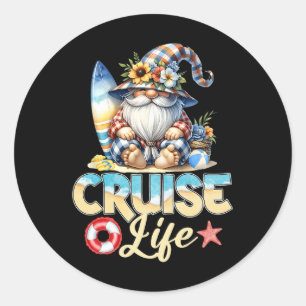 Sticker Rond Été Avec Mes Gnomies Vacances Croisière Vie Gnome