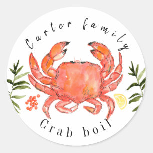 Sticker Rond Été crabe à bouillir