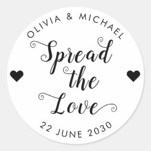 Sticker Rond Étendre l'amour mariage fête Jam Jelly Jar Favor