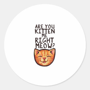Sticker Rond Êtes-vous chaton moi droit Meow Caturday Art drôle