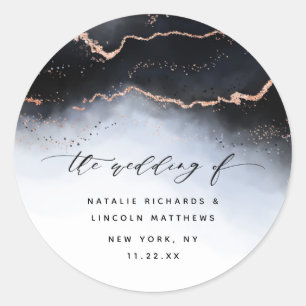 Sticker Rond Ethereal Mist Ombre Marine Blue Mood Aurora Mariag