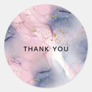 Sticker Rond Ethereal Periwinkle Rose & Gold Inky Imaginaire Pa