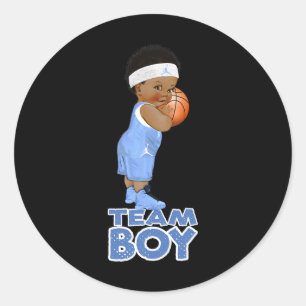 Sticker Rond Ethnic Basketball Team Boy Baby