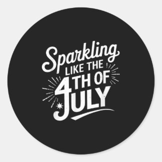 Sticker Rond Étincelant Comme Le 4 juillet