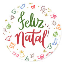 Etiqueta adesiva de Feliz Natal