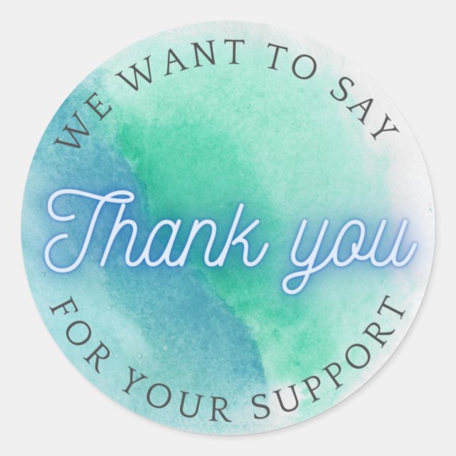Sticker Rond Etiqueta "Merci pour votre soutien" (Devant)