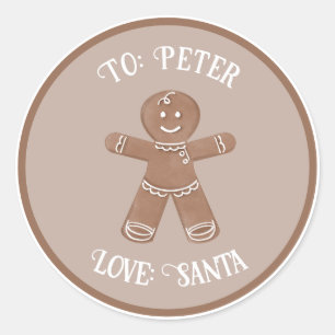 Sticker Rond Étiquette-cadeau personnalisée Homme en pain d'épi