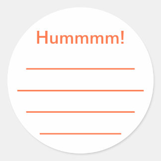 Sticker Rond Etiquette confiture orange "Hummmm"