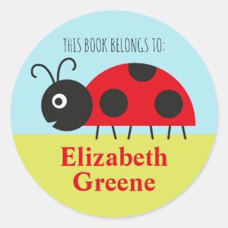Sticker rond Étiquette de nom Ladybug pour enfants