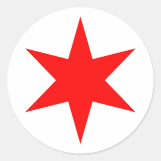 Sticker Rond Étoile à 6 points du drapeau de Chicago