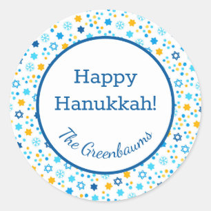 Sticker Rond Étoile de David Snowflakes