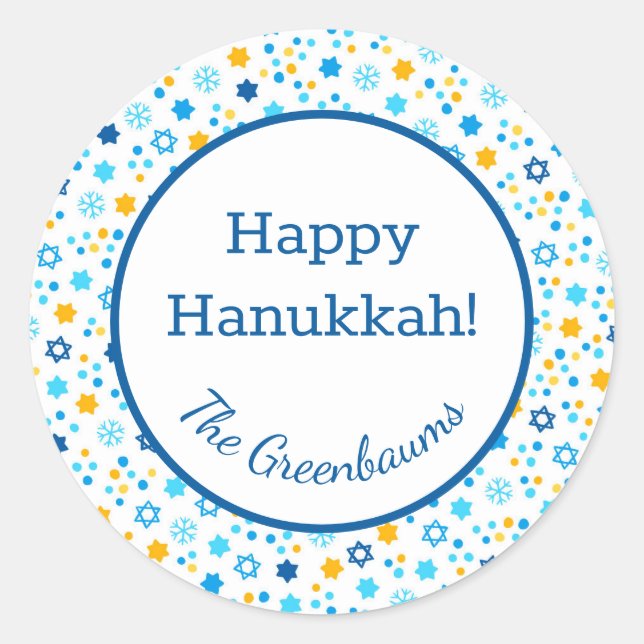 Sticker Rond Étoile de David Snowflakes (Devant)