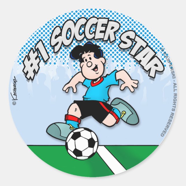 Sticker Rond Étoile de football (Devant)