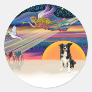 Sticker Rond Étoile de Noël - Collie frontalière 4