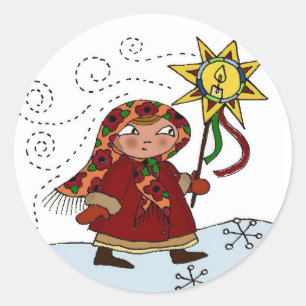 Sticker Rond Étoile de Noël ukrainienne
