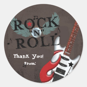 Sticker Rond Étoile de Rock N Roll Grunge Faveur de fête d'anni
