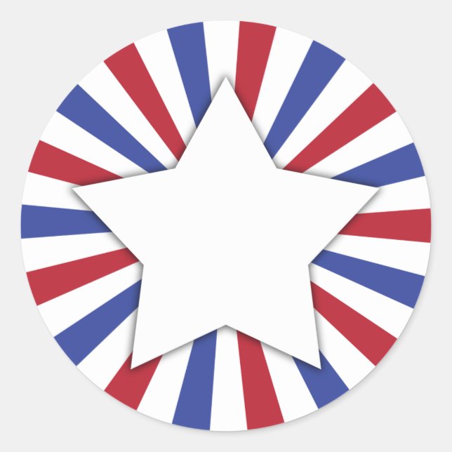 Sticker Rond Étoile de sépulture patriotique (Devant)