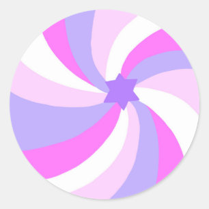 Sticker Rond Etoile de torse moderne de David Bar Mitzvah Color