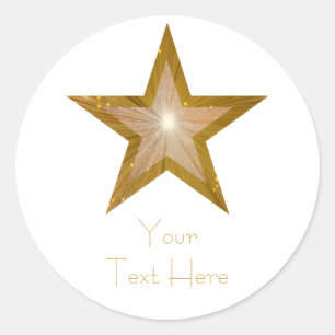 Sticker Rond Étoile d'or blanc rond d'autocollant des "vos