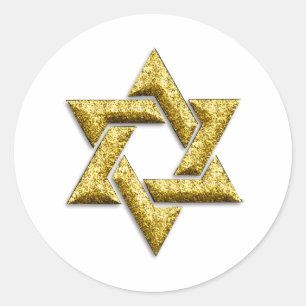 Sticker Rond Étoile d'or de David