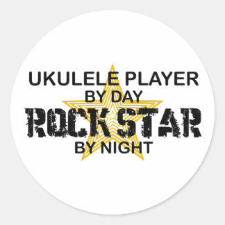 Sticker Rond Etoile rocheuse d'Ukulele par nuit