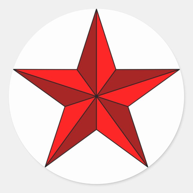 Sticker Rond Étoile rouge sur le cercle (Devant)
