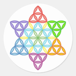 Sticker Rond Étoile Sacrée - Étoile De Vie, 02/3D-CF.