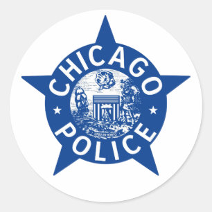 Sticker Rond ÉTOILE VINTAGE de police de Chicago