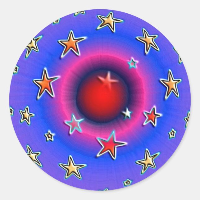 Sticker Rond Étoiles (Devant)