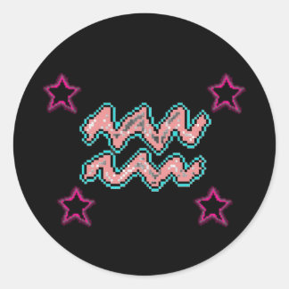 Sticker Rond Étoiles AQUARIUS