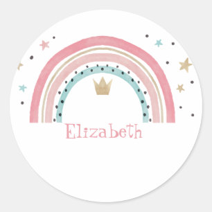 Sticker Rond Étoiles Arc-en-ciel Mignonnes