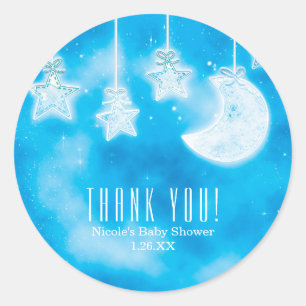 Sticker Rond Étoiles célestes lumineuses et douche de ciel bleu
