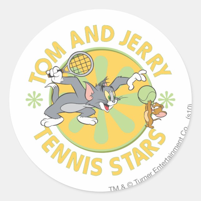 Sticker Rond Étoiles de tennis Tom et Jerry 5 (Devant)