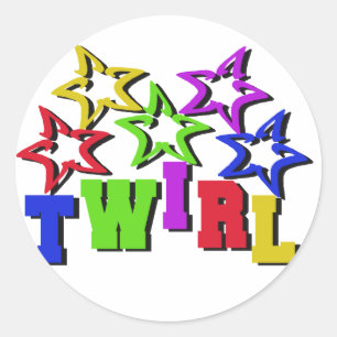 Sticker Rond Étoiles de Twirl