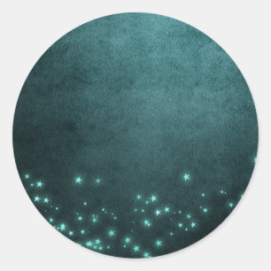 Sticker Rond Étoiles mystiques du crépuscule   Néon vert sarcel