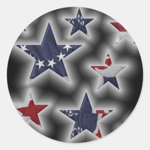 Sticker Rond Étoiles patriotiques